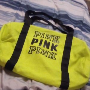 Pink duffle bag